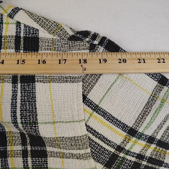 Zara Mens White Plaid Button Up Long Sleeve Woven Relaxed Fit Sz XL - Picture 8 of 9